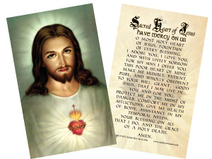 Traditional Sacred Heart of Jesus Holy Card